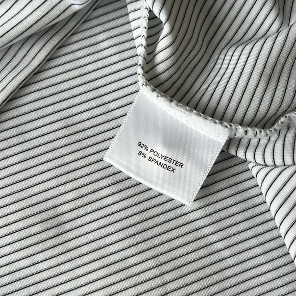 Peter Millar Crown Sport Summer Comfort  White Black Stripe Polo Golf Shirt (B3) - Picture 7 of 8